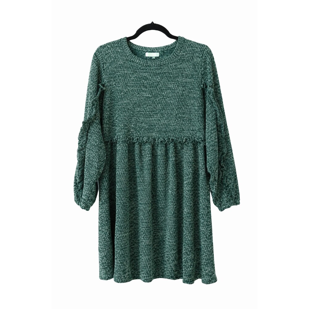 Anthropologie RO +‎ DE Stella L/S Ruffled Sweater Knit Dress Plus Sz 1X NWT CR60 - Picture 2 of 6